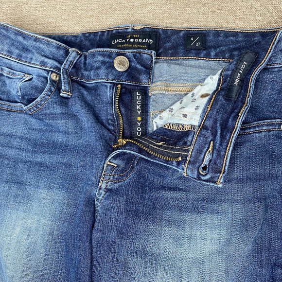 Lucky Brand Lolita Skinny Denim Jeans Women's 4/27 Distressed Blue Casual Pants - Picture 4 of 16